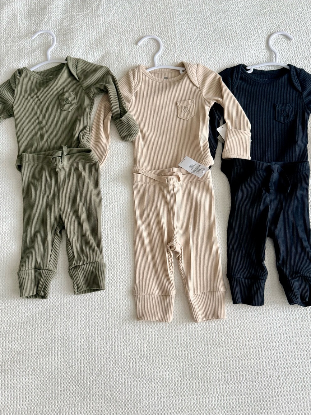 GAP 3-Pack Baby First Tiny Ribbed Long-Sleeve Bodysuits & Pants